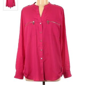 Hot pink blouse button up ck women’s shirt LIKE NEW CK